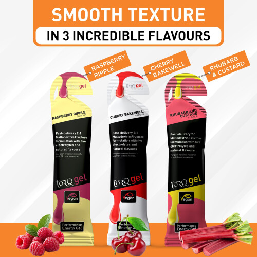 TORQ TORQ Running Gels with Electrolytes - Raspberry Ripple - 30g Carbs 2