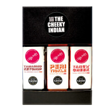 THE CHEEKY INDIAN - Assorted Sauces Gift Pack, Tang 'n' Cheek 225g, Tamarind Ketchup 270g & Peri Tickle 225g, Flavourful Indian Style Sauces, Made in