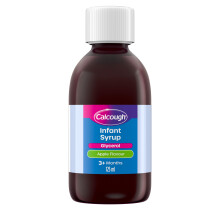 Calcough Infant Syrup Apple Flavour 3+ Months (1 x 125ml), Colour and Sugar-Free Cough Syrup for Soothing Relief from Tickly & Dry Cough, Non-Drowsy