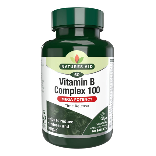 Natures Aid Natures Aid Vitamin B Complex: 100mg, Energy & Immune Support, 60 Tablets 1