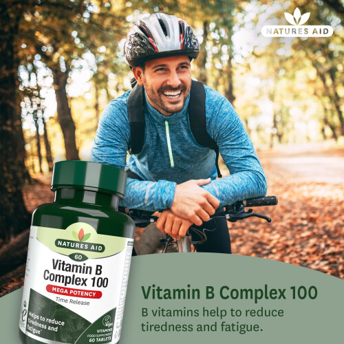 Natures Aid Natures Aid Vitamin B Complex: 100mg, Energy & Immune Support, 60 Tablets 2