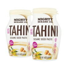 Mighty Sesame Co. Tahini Paste 454g (Pack of 2) | 100% Pure Ground Sesame Paste, Rich & Creamy Tahini Sauce for Hummus & Dressing | Vegan,