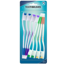 8-Pack Manual Toothbrush Multipack – Firm Bristles for Adults – Non-Slip Comfort Grip Handles – Travel-Friendly, Color-Coded Brushes for Family