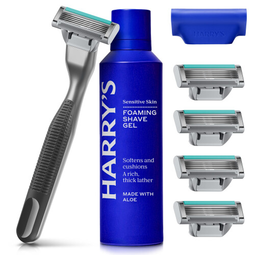 Harry's Harry's Plus - Starter Set for Men (Black) - Premium Handle with 5