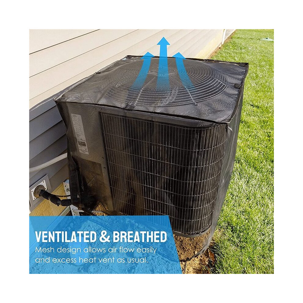 Air Conditioner Cover Full Mesh With Detachable Waterproof Top All-Season Protection Outside Ac Unit Protection Cover L 6031540497658