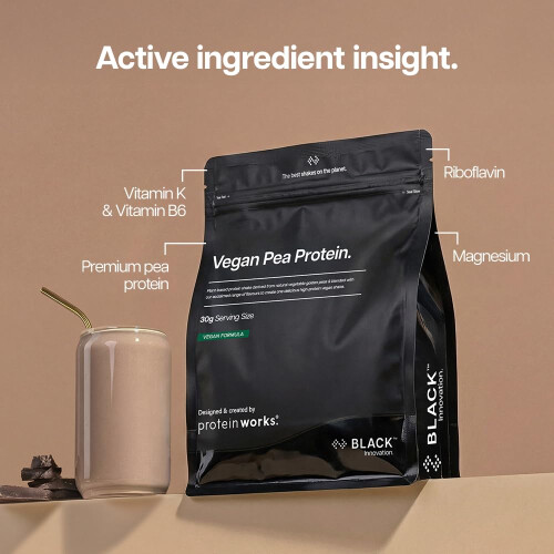 Protein Works | Vegan Pea Protein - Black Innovation, Chocolate Silk, 2