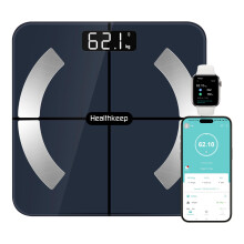 Healthkeep Scales for Body Weight with App 13 Body Composition Metrics, Digital Bathroom Scales with Bluetooth Weighing Scale, App Compatible with iO