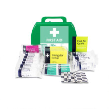 LEWIS-PLAST Premium Small 1-10 Persons Polypropylene First Aid Box - Complete with Integrated Carry Handle and Unique Flip-up Wall Mounting System -