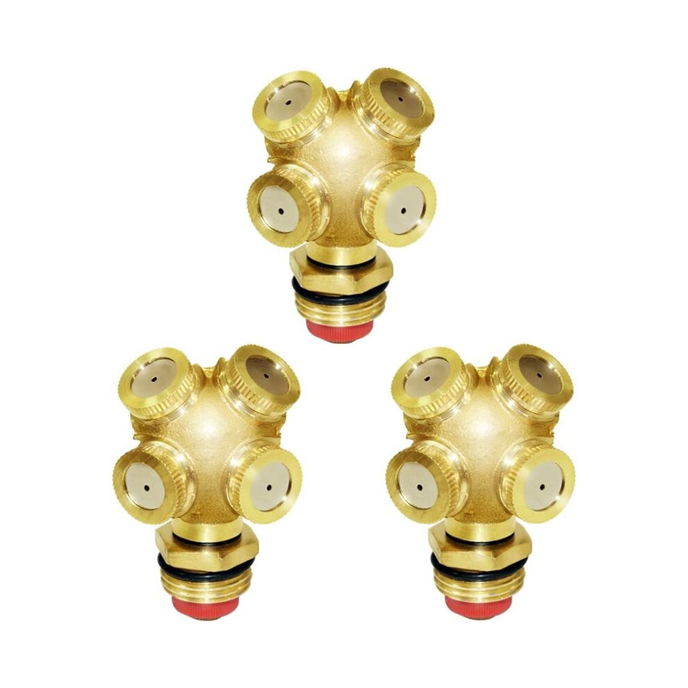 Tauoh 3Pcs Misting Spray Nozzle 1/2Inch Npt Male 4-Holes Garden Sprinklers Irrigation Connector Water Sprinklers Heads