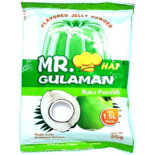 Pack of 3 Mr. Gulaman Unflavoured Jelly Powder Made from Seaweed Extract Buko Pandan Coconut-Pandan 25g