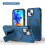 (iPhone 15, Marineblau) iPhone Hülle stoßfest mit Ständer und Magnetring 1