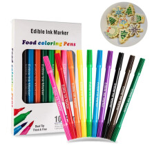 Edible Markers 10 Pack for Cakes & Cookies ? Food Colouring Pens for Baking, Icing, Fondant & Cupcake Decorating, Food Grade Edible Ink Pens