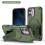 (iPhone 16, Armeegrün) iPhone Hülle stoßfest mit Ständer und Magnetring 1
