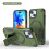 (iPhone 15, Armeegrün) iPhone Hülle stoßfest mit Ständer und Magnetring 1