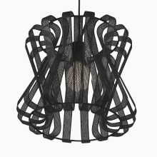 Pendelleuchte 30 cm Metall E27 Hängelampe Deckenleuchte Schwarz Modern Designer Künstlerisch Dekorativ – Ohne Leuchtmittel