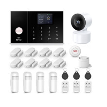 Home Security Alarm Systems with Door/Window Sensors,Motion Detector,4G/Tuya App Alerts, for Villa,Apartment,House EU Plug