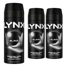 (Buy 3) Lynx Black Body Spray Deodorant 48Hrs High Definition Fragrance 150ml