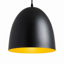 Lampenschirm Pendelleuchte 30 cm Metall E27 Hängelampe Deckenleuchte Schwarz Gold Nordisch Modern Minimalistisch – Ohne Leuchtmittel