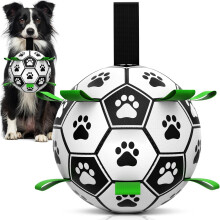 15 cm großer Hunde-Fußball aus Gurtband, hochspringend, schwimmend, für mittelgroße Hunde, drinnen und draußen