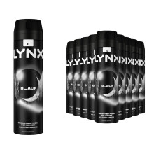 Lynx Black 48H Fresh Frozen Pear & Cedarwood Scent Body Spray Deo, 12x200ml
