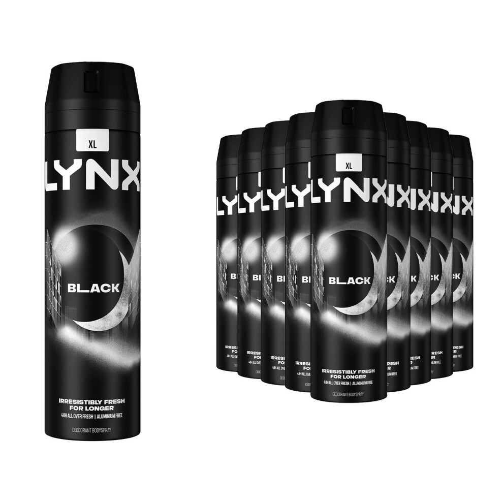 Lynx Black 48H Fresh Frozen Pear & Cedarwood Scent Body Spray Deo, 12X200ml