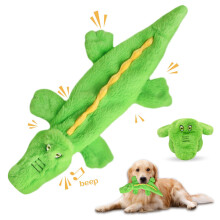 Quietsch- und Knister-Krokodil-Hundespielzeug ohne Füllung, robust für mittelgroße bis große Hunde