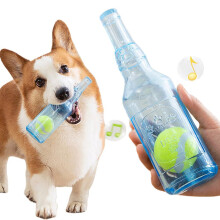 Quietschflasche mit Tennisball für kleine bis mittelgroße Welpen im Zahnungsalter