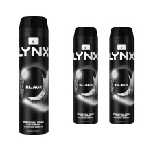 Lynx XL Black 48H Fresh Frozen Pear & Cedarwood Scent Body Spray Deo, 3x200ml