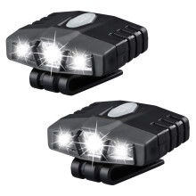2X Ultra Bright Hands-Free Led Clip Hat Light - Rechargeable 150 Lumens Spotlight Waterproof Cap Light