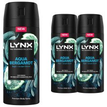 (Buy 3) Lynx Fine Fragrance Collection Aqua Bergamot Deodorant Body Spray 150ml