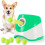 Lançador automático de bolas pequeno para cães com 6 mini bolas de tênis verdes. 1