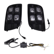 2PCS LED Daytime Running Light with Yellow Turn Signal Light Bumper DRL Fog Lamp for Sequoia 2007 - 2017