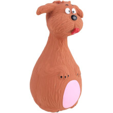 Braunes, quietschendes Latex-Kauspielzeug mit Cartoon-Motiv für Hunde im Zahnungsalter
