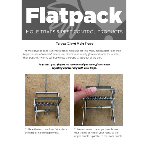 The Flat Pack (Foxup) Ltd 3 Genuine Talpex Professional Mole Catching Claw Mole Traps Pest Control Mole Trap Quick Effective Mole Control 1