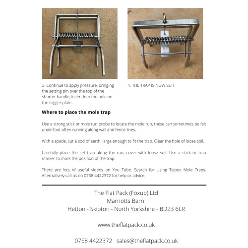 The Flat Pack (Foxup) Ltd 3 Genuine Talpex Professional Mole Catching Claw Mole Traps Pest Control Mole Trap Quick Effective Mole Control 2