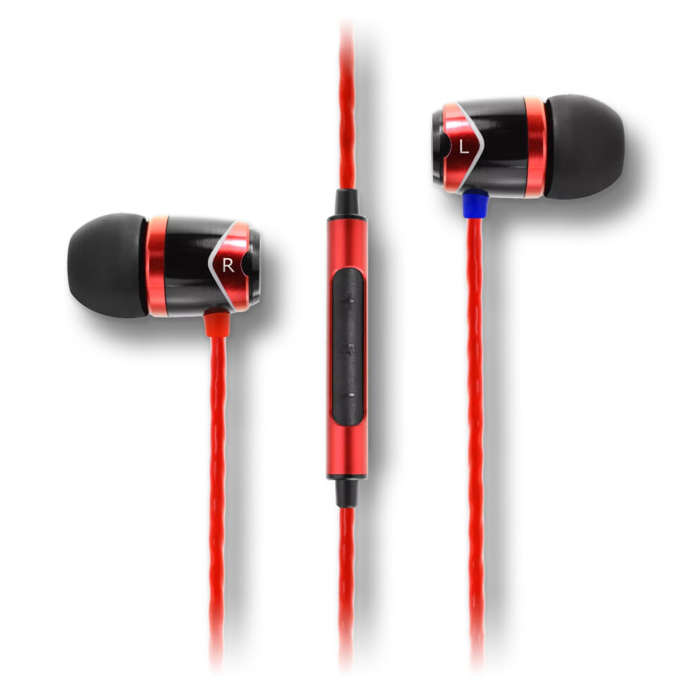 (Red) Soundmagic E10c - In Ear Isolating Earphones With Mic Red 6949379001246
