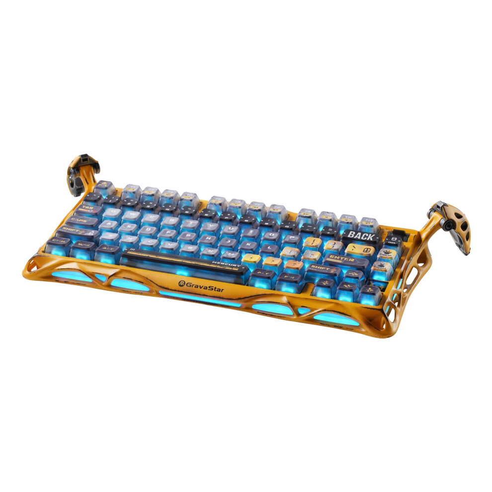 (Special Edition - Battle-Worn ) Gravastar Mercury K1 Pro - Wireless Gaming Keyboard Yellow 6972448923408