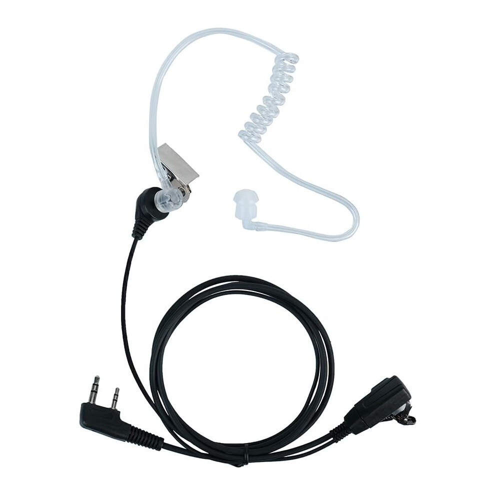 Acoustic Tube Radio Earpiece 2 Pin Headset With Ptt Mic 8583307382434