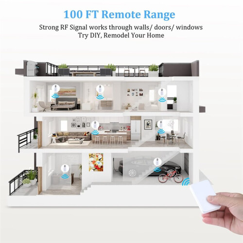 500W Wireless Light Bulb Socket with Remote Control, E26 E27 Base, No Wiring Needed 2