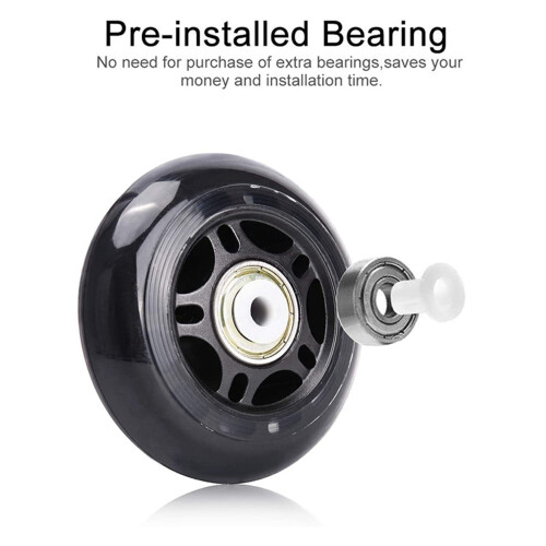 16 Pack Inline Skate Wheels Indoor/Outdoor Replacement Wheel with Bearings 70mm,Black 2