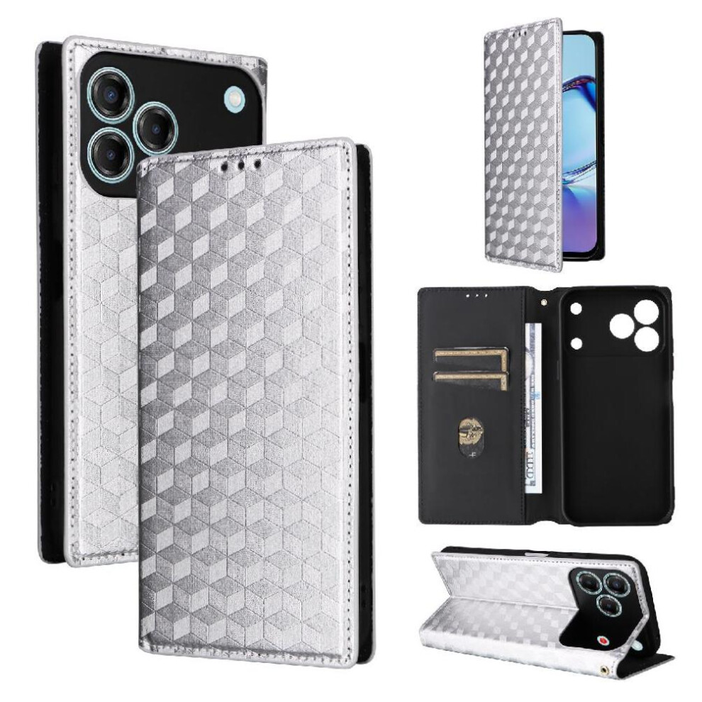 Photos - Case   For ZTE Blade V80 Vita Wallet Magnetic Closure Card Slots Holder PU Leather 3D Pattern