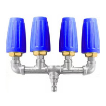Professional Rotating Hose Turbines Nozzle with 4Heads-Blue