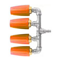 Easy installation 4Way Turbines Nozzle Rotating Garden-Orange