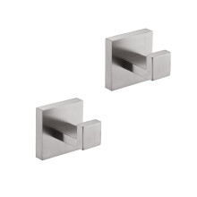 2 Pack Brushed Nickel Bathroom Towel Hooks, Rustproof Stainless Steel Wall Hooks for SpaceSaving Organization