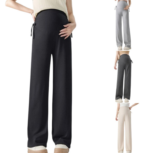Supportive Maternity Pants Comfortable Belly Design for-Black L 2