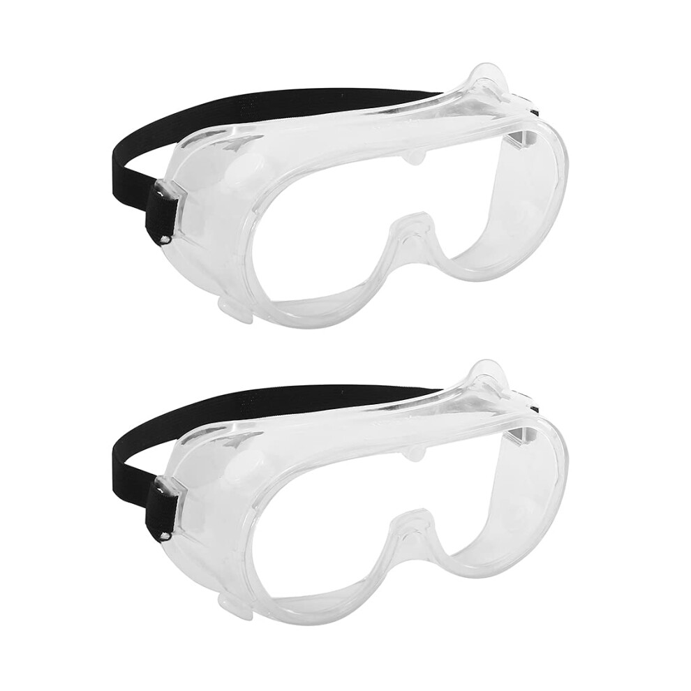 Safety Goggles 2 Pack Antifog Clear Lens Protective Glasses Fits Over Eyeglasses For Work 9330225543855