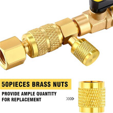 300 Pcs 1/4Inch Brass Flare Cap, Solid Brass Caps with Neoprene O Ring Seal, 1/4Inch SAE HVAC Valve Caps