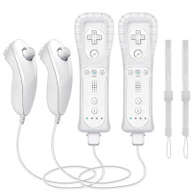 2 controller wireless Motion Plus compatibili con console Nintendo Wii e Wii U, controller di gioco wireless bianco MSPHX