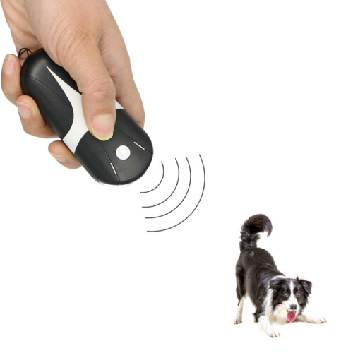 Handheld Portable Ultrasonic Dog Repeller with LED Lights(Black + White) 1