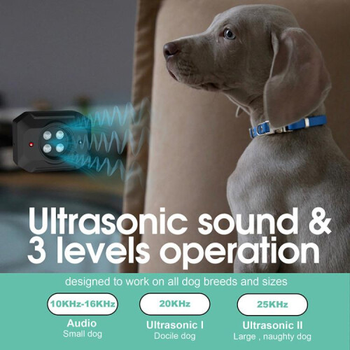Ultrasonic Dog Bark Suppressant Pet Noise Controller(Black With Remote Control) 2